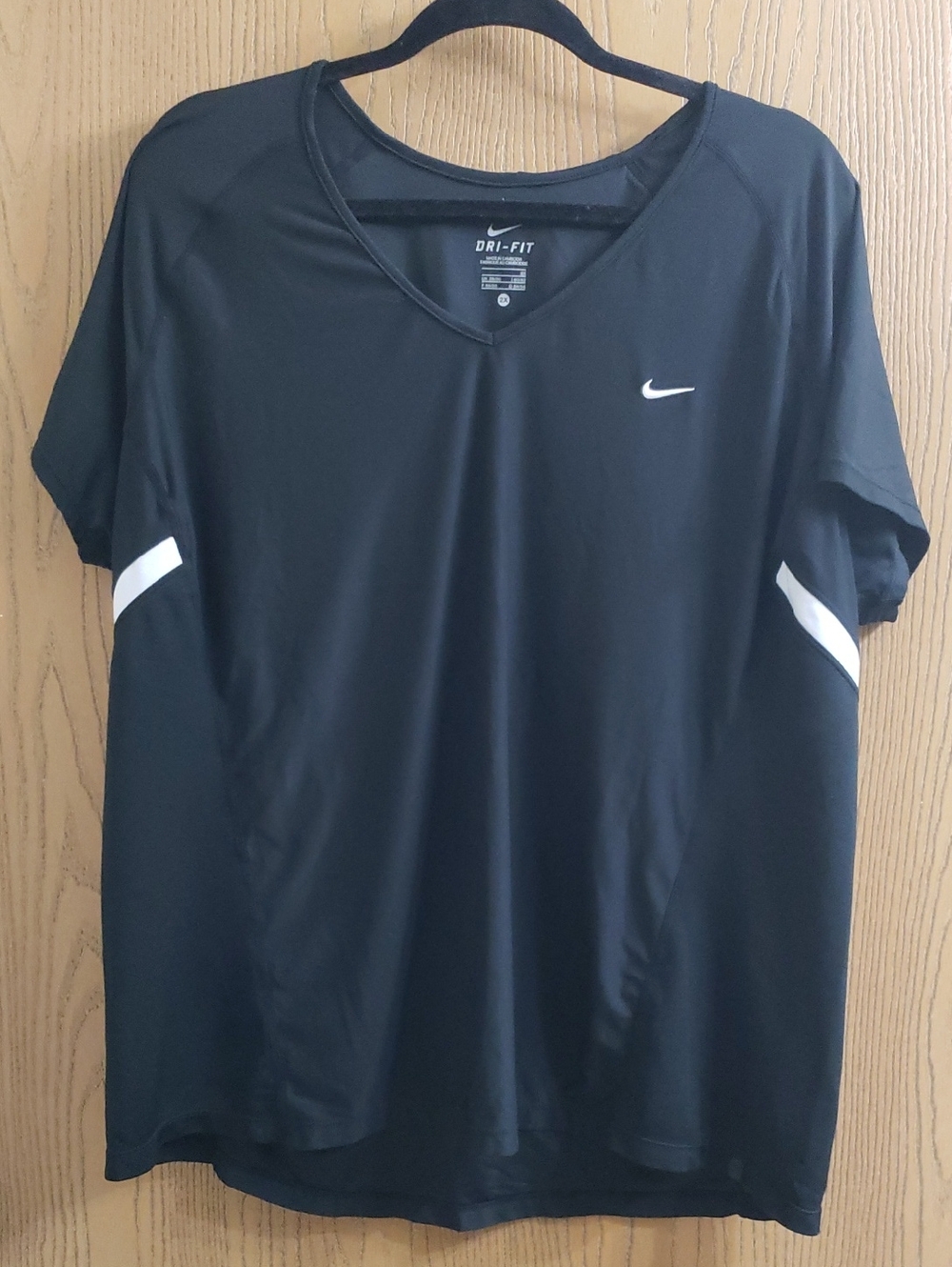 Nike Black Dri-FIT Short Sleeve Tee with White Accents